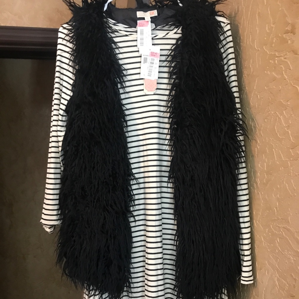 Dress and fur vest bundle
